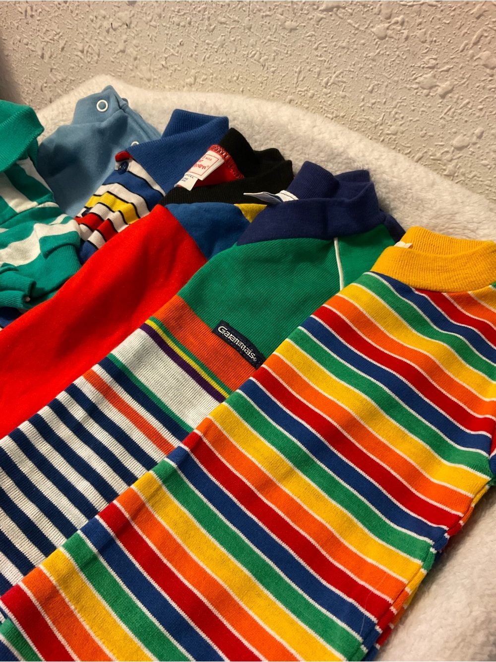 Vintage Garanimal Boys Striped Polo Health-Tex Boys Stripes Buster Brown